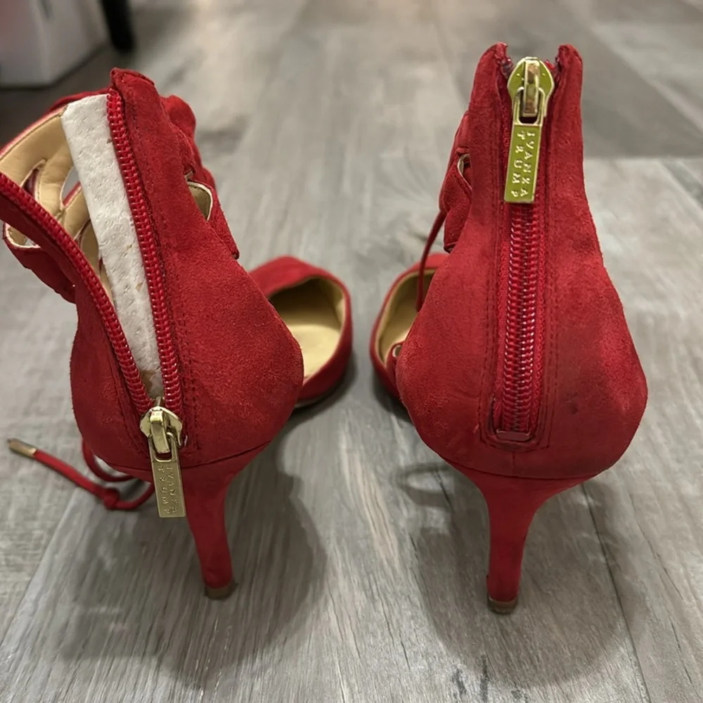 Red Ivanka Trump comfortable suede low heel shoes Size 10 no returns - Picture 6 of 16